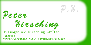 peter wirsching business card